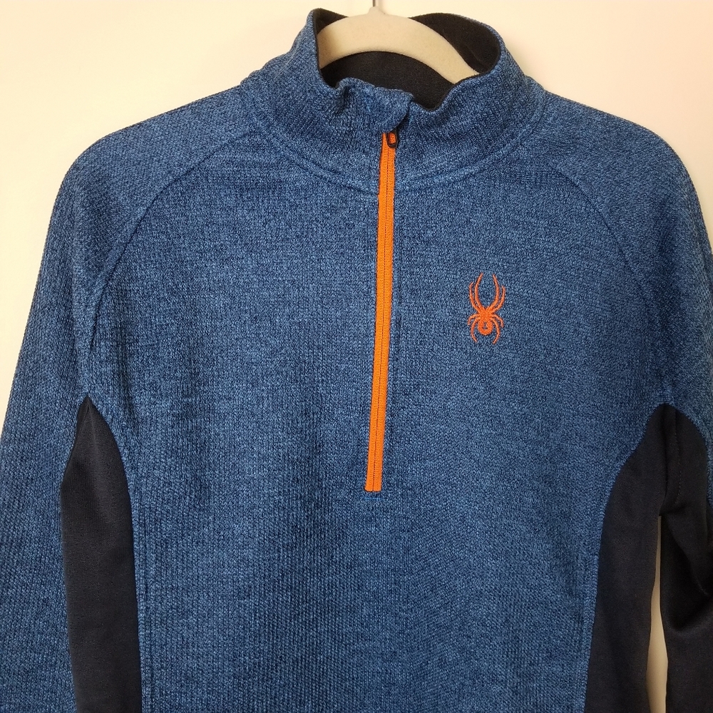 Spyder Outbound Spider Blue Half-Zip Pullover Sweatshirt Jacket Medium - Picture 3 of 11